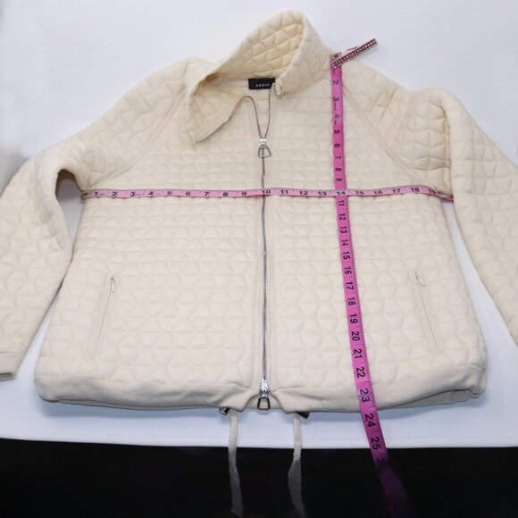 Akris 6 Medium Quilted Ivory Parka Jacket Blazer Coat - Picture 12 of 15